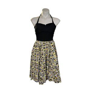 Girls From Savoy Anthropologie Halter Dress Retro 1950s Rockabilly Swing Size 0